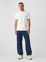 Blanco - Maga corta - Camiseta de cuello redondo de 100 % algodón de Gap Everyday - Imagen 3 de 4