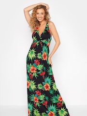 Long Tall Sally Black Tropical Print Maxi Dress - Image 1 of 4