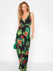 Long Tall Sally Black Tropical Print Maxi Dress - Image 2 of 4