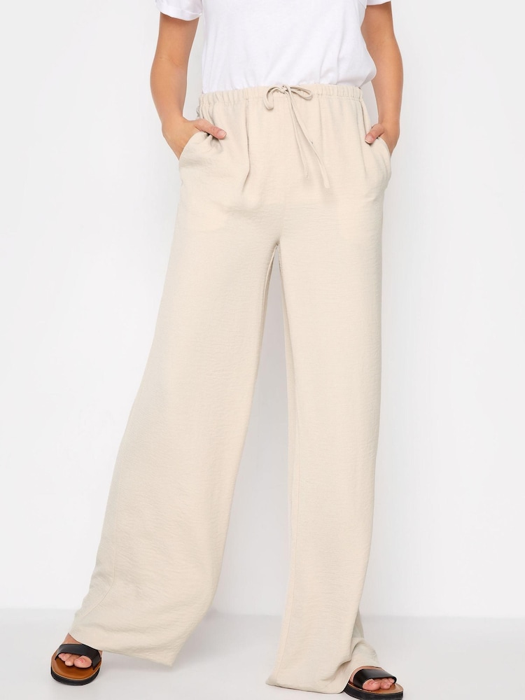 Long Tall Sally Neutral Washed Twill Wide Leg Trousers - Image 1 of 4 Long Tall Sally Neutral Washed Twill Wide Leg Trousers - Image 1 of 4