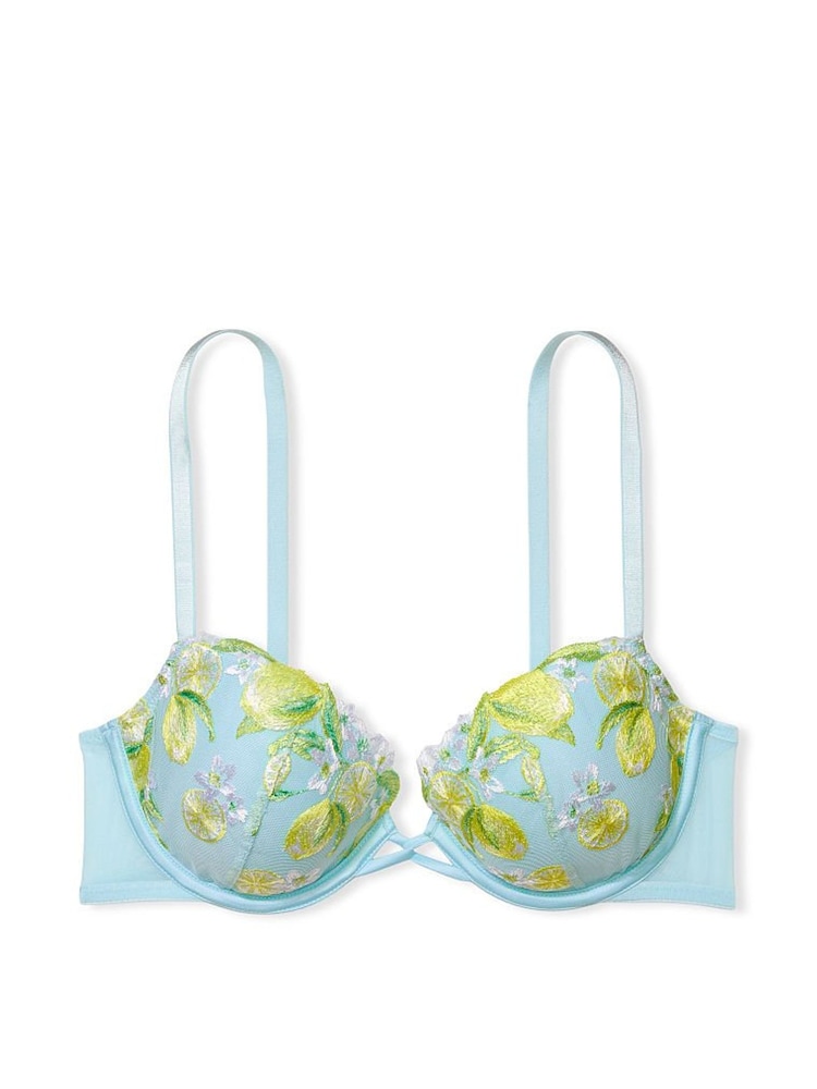 Victoria's Secret Breaker Blue Embroidered Lightly Lined Demi Bra - Image 3 of 3