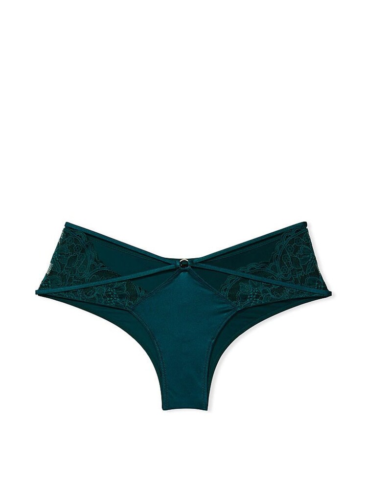 Victoria's Secret Deepest Green Strappy Lace Cheeky Panty - Image 4 of 4