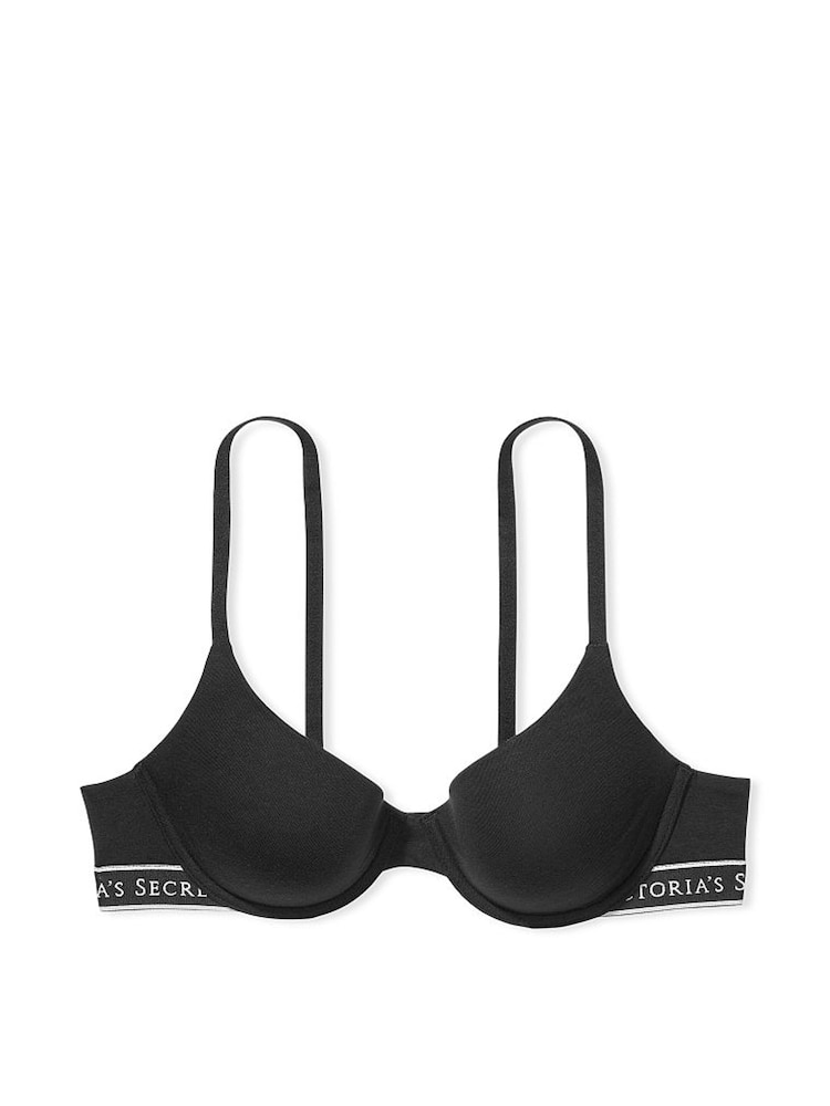 Zwart met print en logo - Victoria's Secret lichtgevoerde beha - Image 3 of 3
