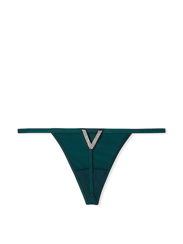 Victoria's Secret Black Ivy Green Smooth G String Shine Strap Knickers - Image 5 of 5