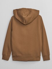 Gap Brown Logo Sherpa Lined Zip Up Kids Hoodie (4-13yrs) - Image 2 of 2