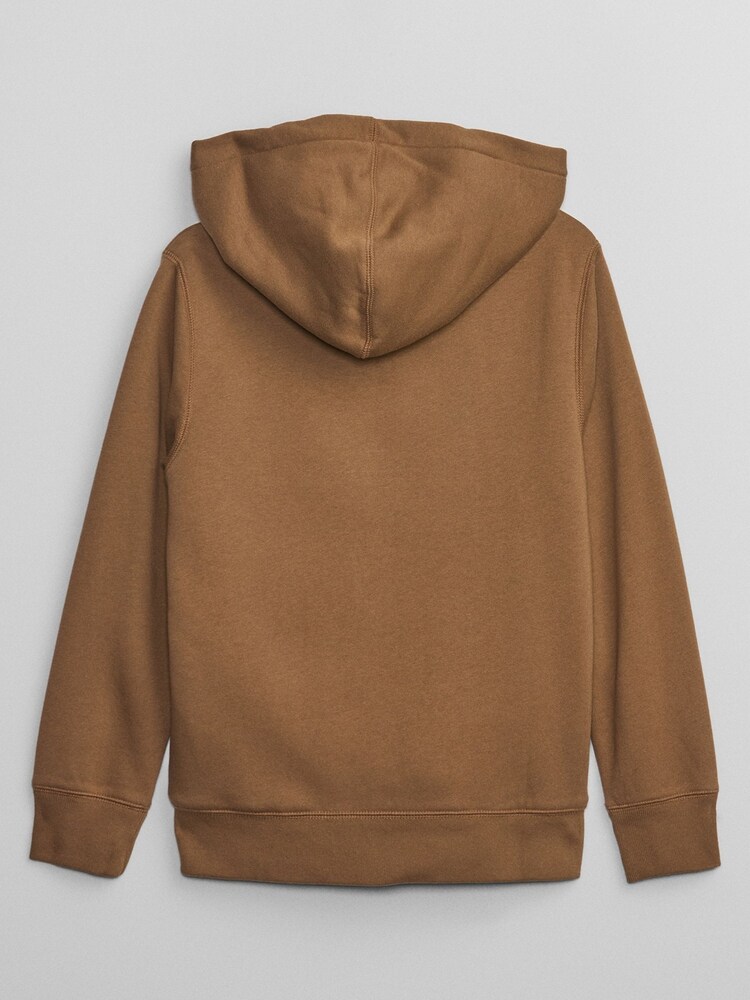 Gap Brown Logo Sherpa Lined Zip Up Kids Hoodie (4-13yrs) - Image 2 of 2