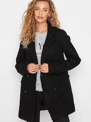 Long Tall Sally Black Double Breasted Cosy Jacket - Image 1 of 5