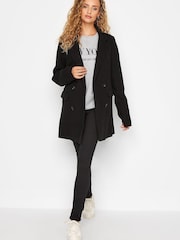 Long Tall Sally Black Double Breasted Cosy Jacket - Image 2 of 5