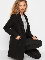 Long Tall Sally Black Double Breasted Cosy Jacket - Image 4 of 5