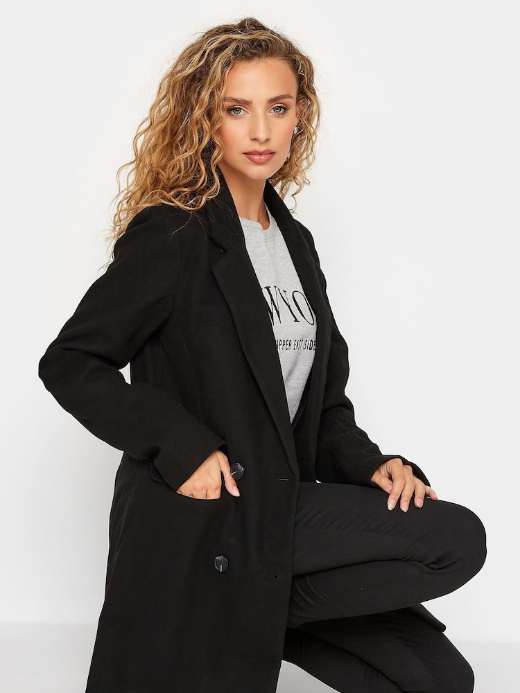 Long Tall Sally Black Double Breasted Cosy Jacket - Image 5 of 5