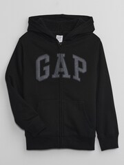 Gap Black Logo Sherpa Lined Zip Up Kids Hoodie (4-13yrs) - Image 1 of 3