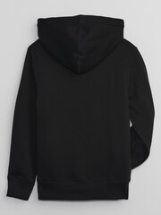 Gap Black Logo Sherpa Lined Zip Up Kids Hoodie (4-13yrs) - Image 2 of 3