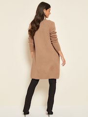 Friends Like These Camel Longline Mock Collar Coatigan - Image 2 of 4