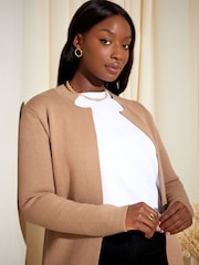 Friends Like These Camel Longline Mock Collar Coatigan - Image 4 of 4