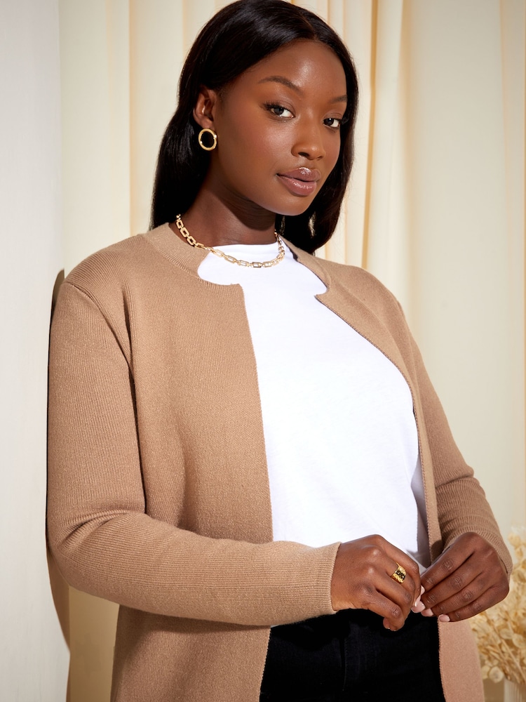 Friends Like These Camel Longline Mock Collar Coatigan - Image 4 of 4
