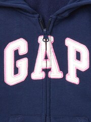 Gap Navy Blue Logo Zip Up Hoodie (Newborn - 7yrs) - Image 3 of 3