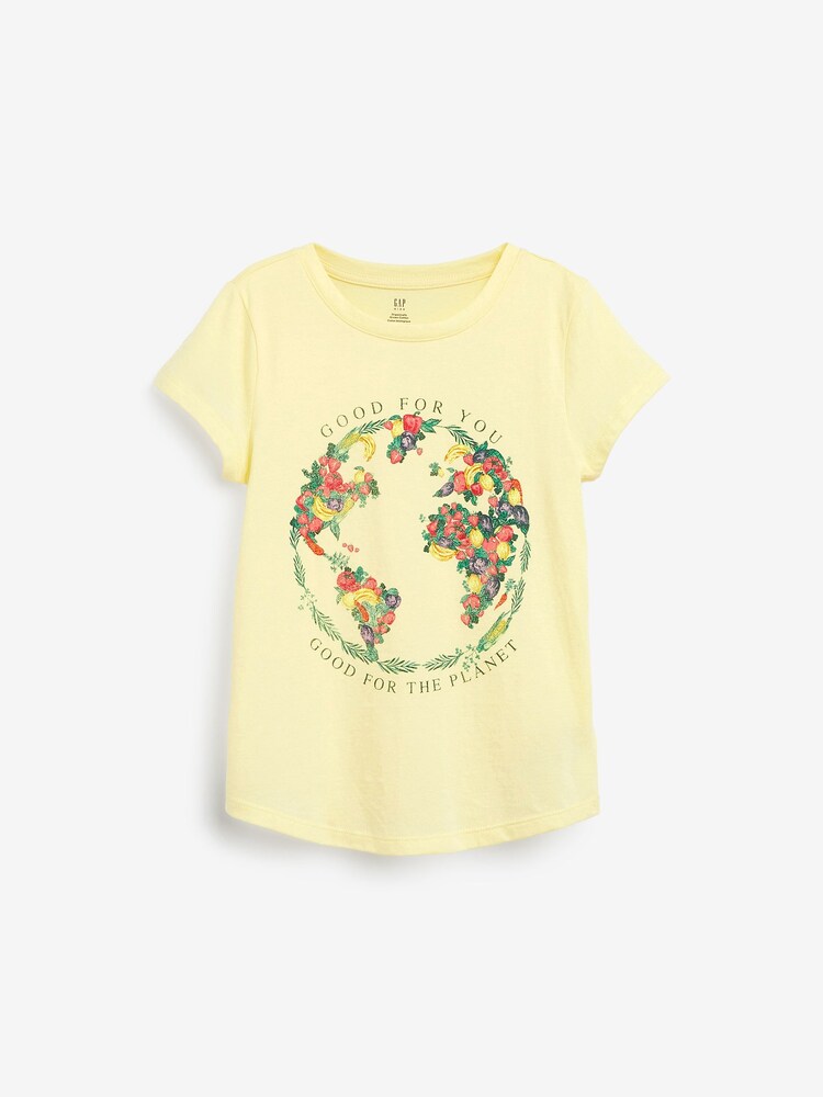 Gap Yellow 100% Organic Graphic T-Shirt - Kids - Image 1 of 3
