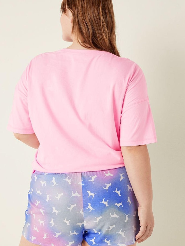 Victoria's Secret PINK Pink Arttic Ice Blur Dogs Flannel Boxy Pajama Shorts - Image 2 of 4