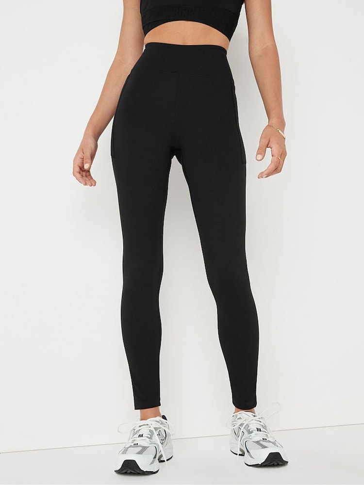 Victoria's Secret PINK Pure Black High Waist Full Length Legging - Image 1 of 4 Victoria's Secret PINK Pure Black High Waist Full Length Legging - Image 1 of 4