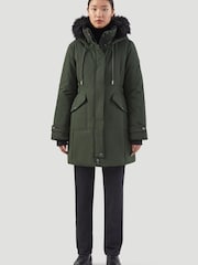 Kaldtvaer Khaki Green Petite Alta FauxFur Trim Padded Parka Coat - Image 2 of 5