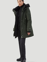 Kaldtvaer Khaki Green Petite Alta FauxFur Trim Padded Parka Coat - Image 3 of 5