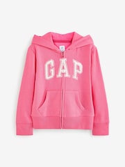 Gap Pink Logo Zip Through Hoodie (4-13yrs) - Image 1 of 3