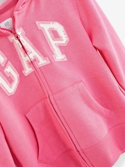 Gap Pink Logo Zip Through Hoodie (4-13yrs) - Image 3 of 3