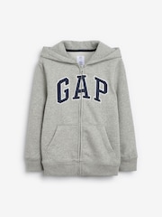Серый - Худи на молнии с логотипом Gap (4-13лет) - Image 1 of 3