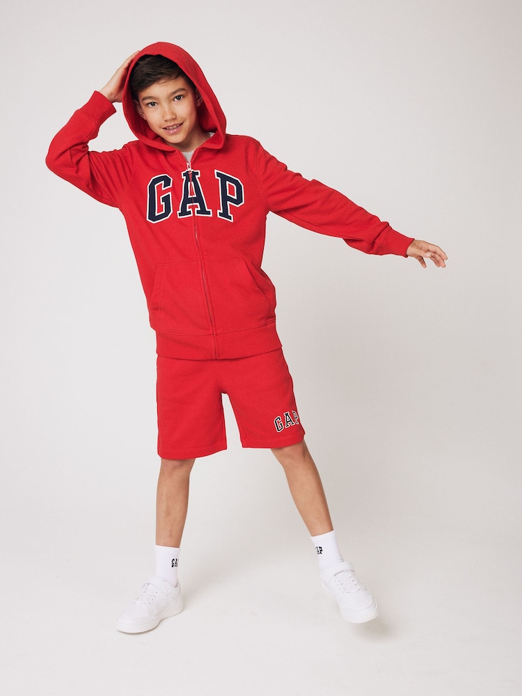 Rood - Gap hoodie met rits en logo (4-13 jr) - Image 4 of 8