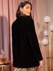 Love & Roses Black Velvet Tailored Blazer - Image 3 of 4