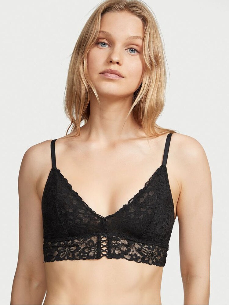 Victoria's Secret Black Lace Unlined Bralette - Image 1 of 1