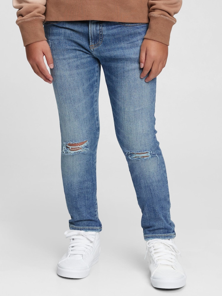 Gap Light Wash Blue Distressed Stretch Skinny Washwell Jeans (4-16yrs) - Image 1 of 6