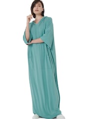 leem Green Kangaroo Pockets Kaftan - Image 1 of 5