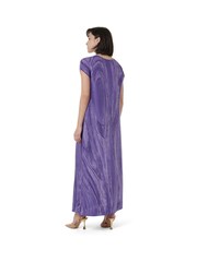 leem Purple Abstract Print Plisse Kaftan - Image 3 of 5