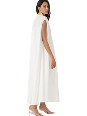leem Cream V-Neck Trim Sleeveless Kaftan - Image 3 of 6