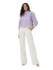 leem Cream Front Pleats Relaxed Trouser - Image 1 of 5