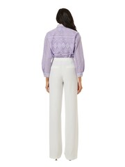 leem Cream Front Pleats Relaxed Trouser - Image 3 of 5