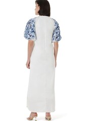 leem Blue Broderie Anglaise Balloon Sleeve Dress - Image 3 of 5