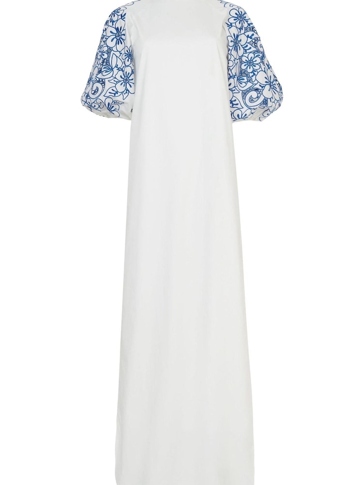 leem Blue Broderie Anglaise Balloon Sleeve Dress - Image 5 of 5