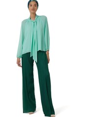 leem Blue Neck Tie Blouse - Image 2 of 5