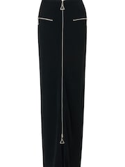 leem Black Front Zips Knit Skirt - Image 1 of 5