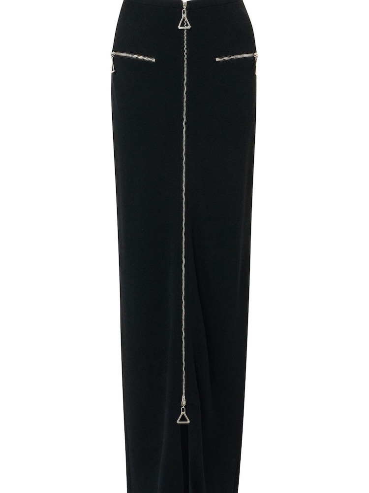 leem Black Front Zips Knit Skirt - Image 5 of 5