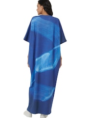 leem Blue Arabic Print Kaftan - Image 4 of 6
