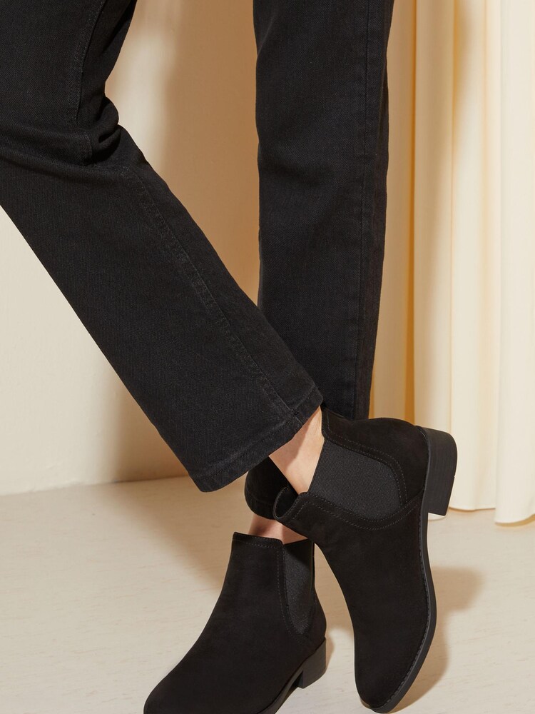 Buy Friends Like These Black Faux Suede Regular Fit Flat Ankle