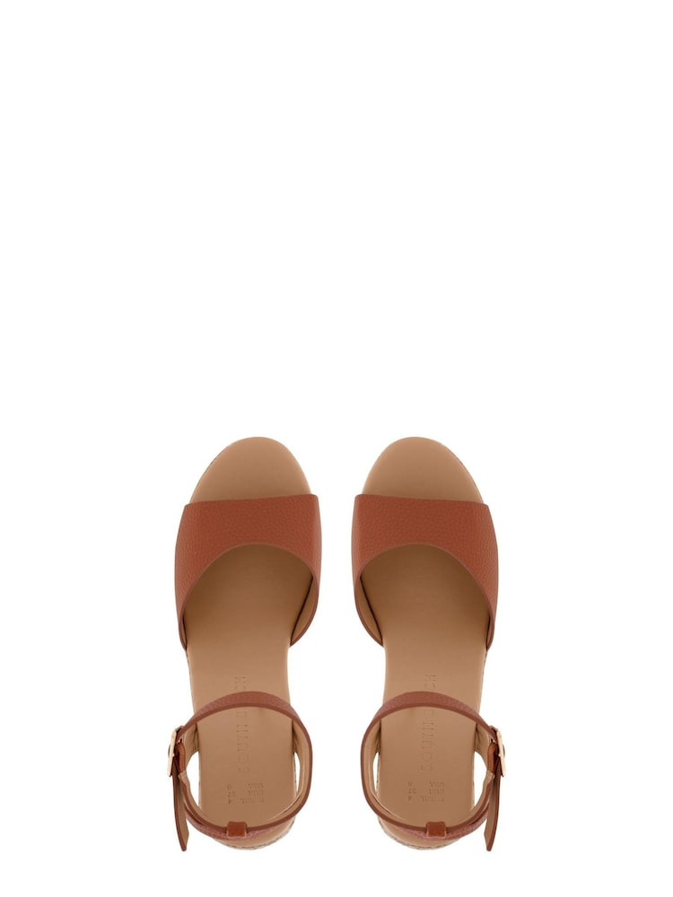 South Beach Brown Ankle Wrap Wedge Espadrille - Image 2 of 5