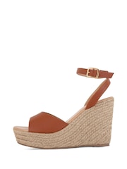 South Beach Brown Ankle Wrap Wedge Espadrille - Image 3 of 5
