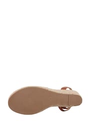South Beach Brown Ankle Wrap Wedge Espadrille - Image 4 of 5