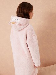 Lipsy Pink Bear Cosy Fleece Hooded Blanket - Image 3 of 4