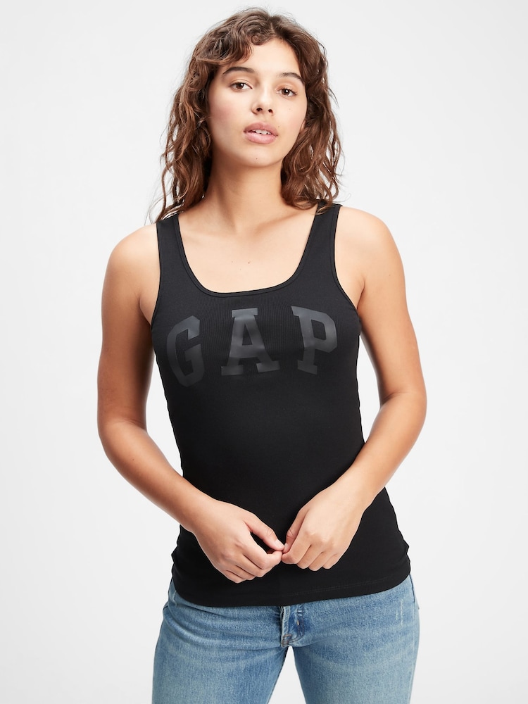 Gap Black Logo Ribbed Vest - Image 1 of 4