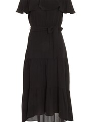 Quiz Black Bardot Dip Hem Dress - Image 5 of 6
